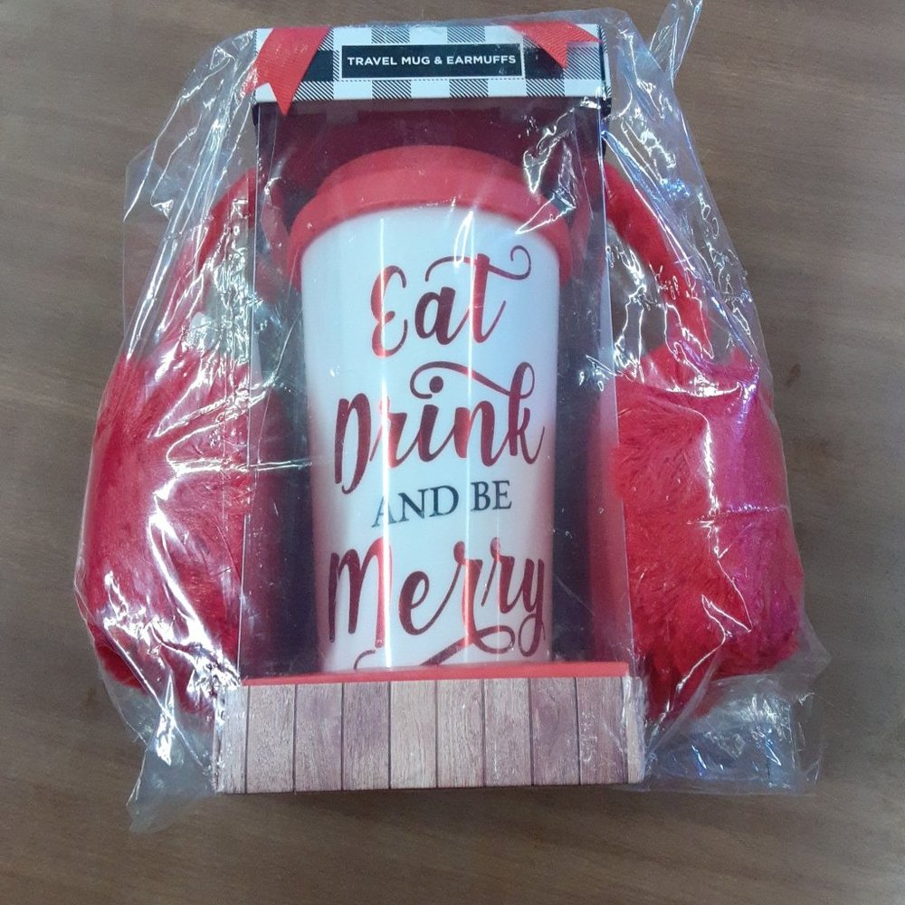 Travel Mug & Earmuffs NWT